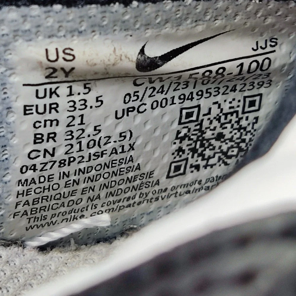 Nike Sneakers Kids 2Y Black White Dunk Low Panda CW1588-100 Low Top Leather